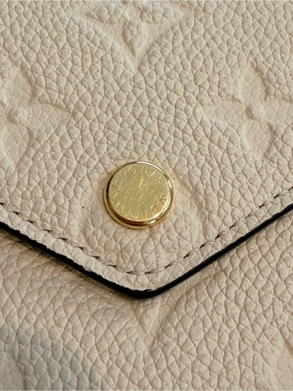 Louis Vuitton Beige Embossed Leather Small Envelope Wallet - Picture 4 of 10